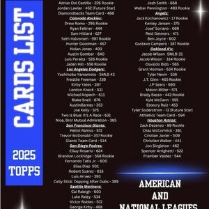 2025 Topps Baseball 71 Card Bundle – AL & NL West Teams